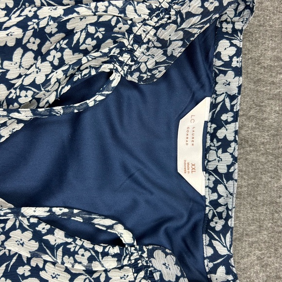 Lauren Conrad Women's Split V-Neck Tie Front Cap Flutter Sleeve Lined Blouse XXL - Picture 7 of 10